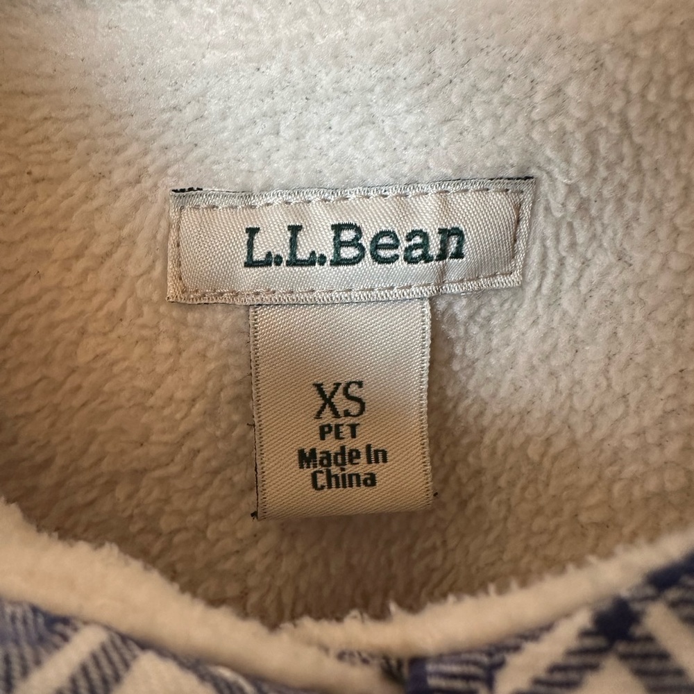 L.L. Bean•women’s Sherpa-lined flannel•XSP•blue & white plaid•100% cotton•fleece - Picture 4 of 15
